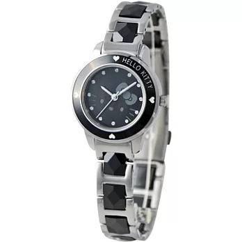 【HELLO KITTY】凱蒂貓甜心派對陶瓷腕錶 (黑 LK608LWBI)