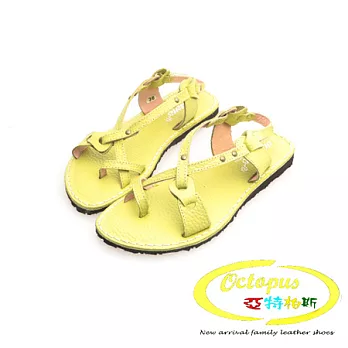 Octapus踏青兜風趣牛皮編織涼鞋-綠色大人款22.5綠色