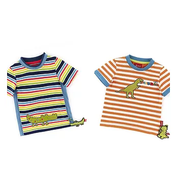 【德國Sigikid】小恐龍條紋+彩色快樂鱷-上衣組90上衣組