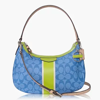COACH 經典款復刻造型肩背兩用包_藍綠色