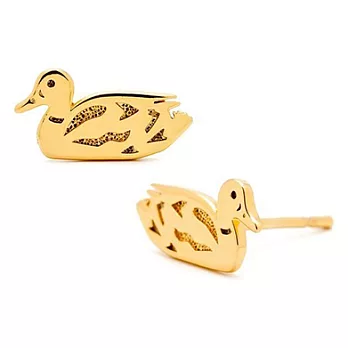 GORJANA 美國品牌 Duck Studs 立體雁鴨耳環 925純銀鑲18K金