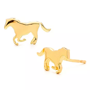 GORJANA 美國品牌 Horse Studs 立體野馬耳環 925純銀鑲18K金