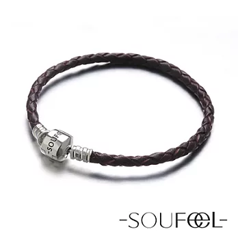 【SOUFEEL charms】英倫皮革手鍊(深褐)L20cm