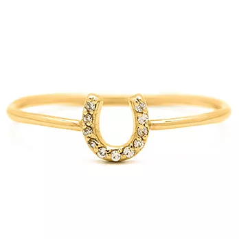 GORJANA 細緻白鑽 幸運馬蹄戒指 Shimmer Horseshoe Ring