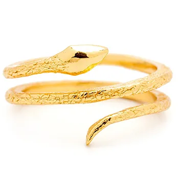 GORJANA 手工波浪紋 金色美蛇三環戒指 Boa Ring