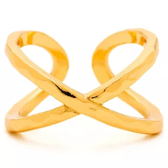 GORJANA 幸運十字交叉 C型手工波浪紋戒指 可雙面配戴 Elea Ring
