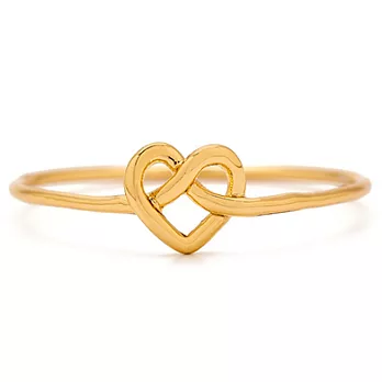 GORJANA 精緻手工 立體愛心 金色戒指 Cross My Heart Ring