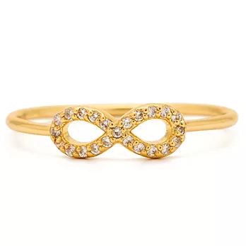 GORJANA 細緻白鑽 愛無限 金色戒指 Shimmer Infinity Ring