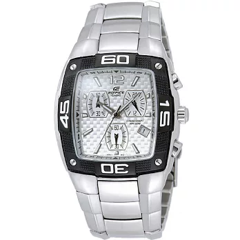 CASIO EDIFICE系列 時尚三眼賽車錶(白)