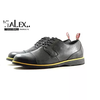 【Dogyball】Alex 簡約學院風牛津休閒鞋 透氣頭層皮革 簡單線條43黑色