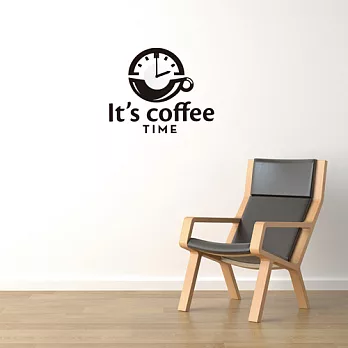 《Smart Design》創意無痕壁貼◆咖啡時光(含台製機芯)黑色