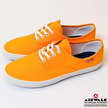 【美國 AIRWALK】繽紛馬卡龍純棉帆布鞋-女5.5亮彩橘