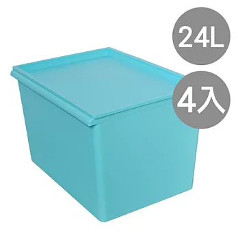 【nicegoods 好東西】大卡樂粉彩收納箱24L (4入)粉藍