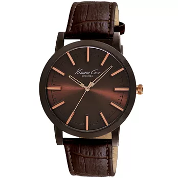 Kenneth Cole 義式極簡風尚腕錶-咖啡/43mm咖啡