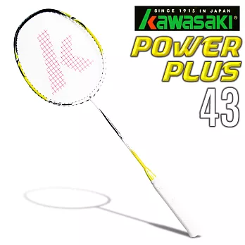 Kawasaki Power Plus 43 奈米碳纖維超輕羽球拍(黃)