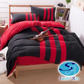 【Saebi-Rer_運動風情.個性紅】加大四件式被套床包組