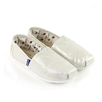 ◤Green Phoenix◥柔色珠光兒童帆布懶人鞋30銀色