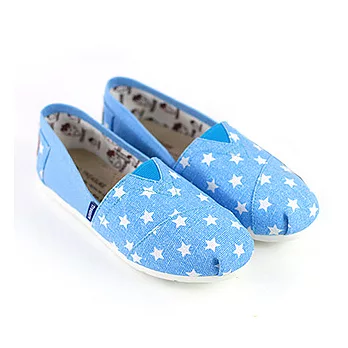 ◤Green Phoenix◥小星星兒童帆布懶人休閒鞋29藍色