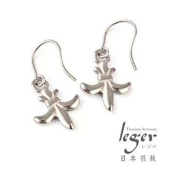 leger日本羽鈦《Iris-法式百合-鳶尾花》純鈦鉤式耳環