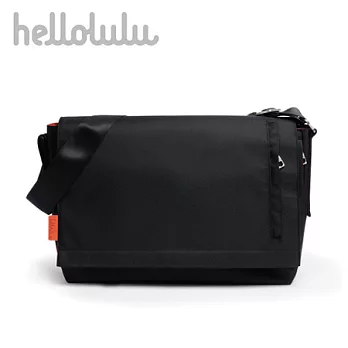 Hellolulu 筆電郵差包(尼龍黑/橘)