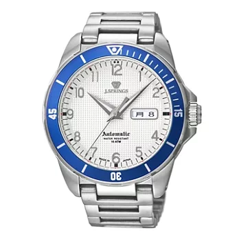 【J.SPRINGS】Authentic Sports自動上鍊機械錶款 (銀/藍 JSBEB074)