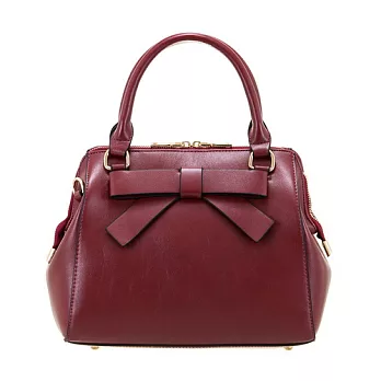 PrincessParty 蝴蝶結氣質真皮韓版方包-紅色