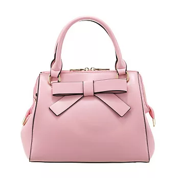 PrincessParty 蝴蝶結氣質真皮韓版方包-粉色