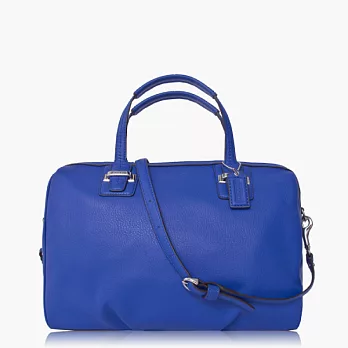 COACH 高質感皮革肩背兩用波士頓包_藍色