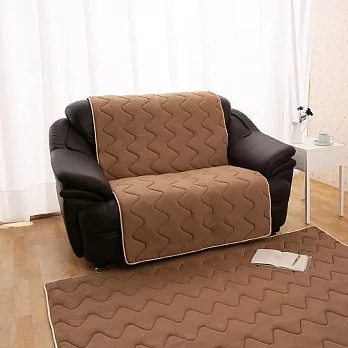 【HomeBeauty】夏季涼感防潑水沙發保潔墊-2人座尺寸咖啡