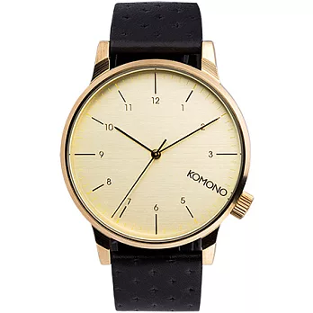 KOMONO Winston Black Zirconium 復古系列腕錶 - 鋯x黑 /41mm無鋯x黑