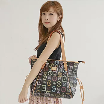 LUMAN.LISHA 露蔓麗莎 英式女王浪漫風情雙側口袋抽繩包-黑色