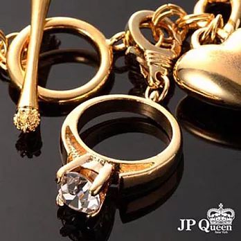 【JP Queen New York】訂製典藏系列-夢幻婚戒墜飾2金色