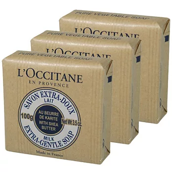 L’OCCITANE歐舒丹 乳油木牛奶植物皂(100g)*3