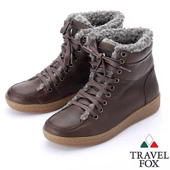 Travel Fox 保暖高筒靴913822-76-35深咖啡色
