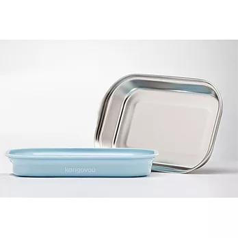 Kangovou小袋鼠不鏽鋼安全平板餐盤--野莓藍