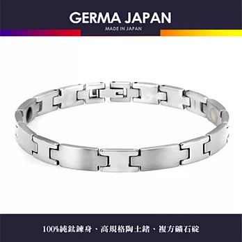GERMA JAPAN【鐳H】陶土鍺複方礦石純鈦手鍊19銀色
