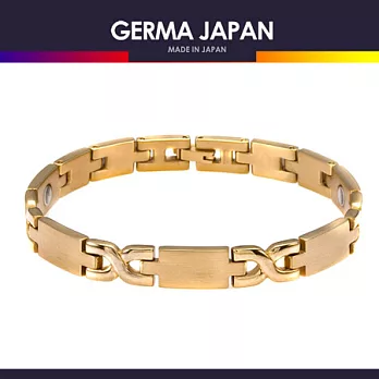 GERMA JAPAN 天皇-X金色 金屬鍺3碇磁石2碇純鈦手鍊20銀色