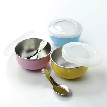 不鏽鋼兒童隔熱碗-(3入)