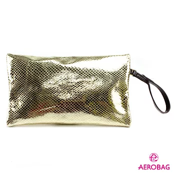 AEROBAG - 時尚女王 蟒蛇紋手拿包 - 金金