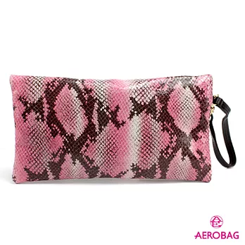 AEROBAG - 時尚女王 蟒蛇紋手拿包 - 粉粉