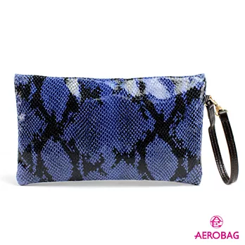 AEROBAG - 時尚女王 蟒蛇紋手拿包 - 寶藍寶藍