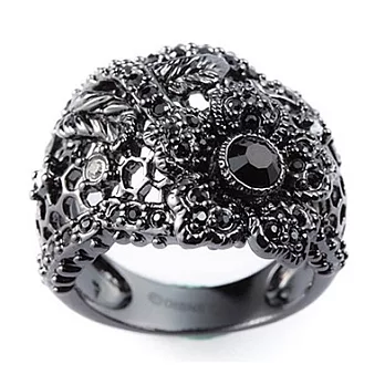 迪士尼 DISNEY COUTURE 白雪公主 Snow White 黑色蕾絲戒指 鑲水晶立體蝴蝶 半圓造型