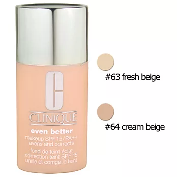 CLINIQUE倩碧 勻淨無瑕粉底液SPF15/PA++(30ml)#63 fresh