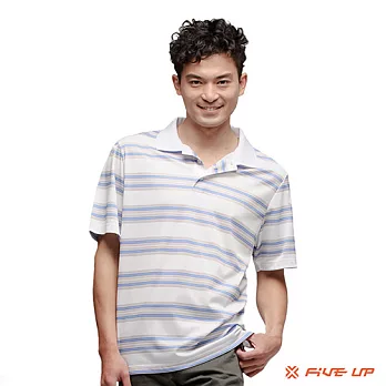 【FIVE UP】雙色條紋POLO杉-男M經典白