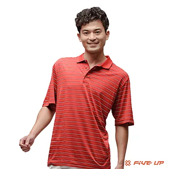 【FIVE UP】經典百搭條紋POLO杉-男M火熱紅