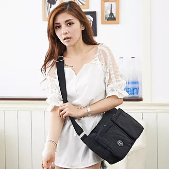 冰山袋鼠 日系防水手提肩背兩用包-黑色-5023