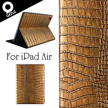 Gaze Gold Croco iPad Air金漆鱷紋手工真皮保護套