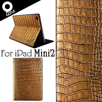 Gaze Gold Croco iPad Mini2 金漆鱷紋手工真皮保護套