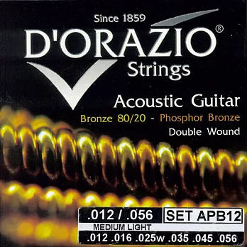 義大利手工製 D’ORAZIO 雙纏繞 木吉他弦(No.APB12)