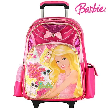 芭比Barbie 魔力甜心拉桿書包-紅
